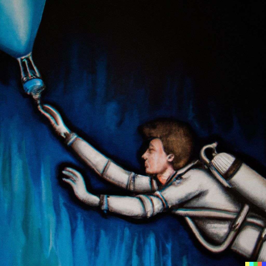 the discovery of gravity, airbrush painting